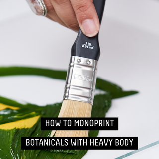 monoprinting botanicals with heavy body acrylic
