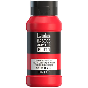 LQX BASICS FLUID ACRYLIC 118ML CADMIUM RED MEDIUM HUE 887452055389 [ROW]