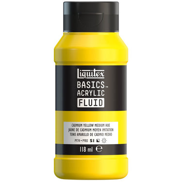 LQX BASICS FLUID ACRYLIC 118ML CADMIUM YELLOW MEDIUM HUE 887452055341 [ROW]