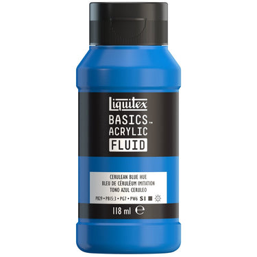 LQX BASICS FLUID ACRYLIC 118ML CERULEAN BLUE HUE 887452055525 [ROW]