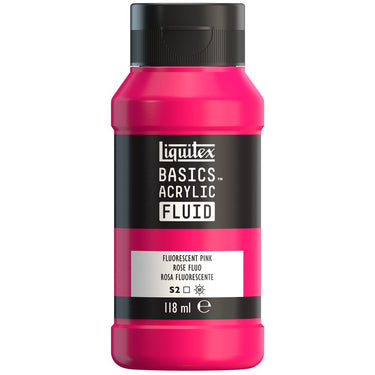 LQX BASICS FLUID ACRYLIC 118ML FLUORESCENT PINK 887452055778 [ROW]