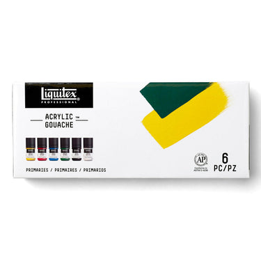 LQX ACRYLIC GOUACHE SET 6X22ML PRIMARIES [FRONT] 887452999904