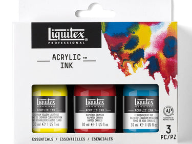 LQX ACRYLIC INK SET 3X30ML ESSENTIALS [FRONT] 887452002963