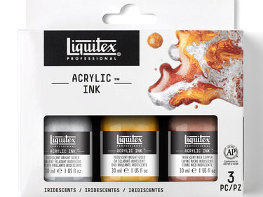 LQX ACRYLIC INK SET 3X30ML IRIDESCENTS [FRONT] 887452002956