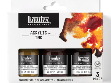 LQX ACRYLIC INK SET 3X30ML TRANSPARENTS [FRONT] 887452002970