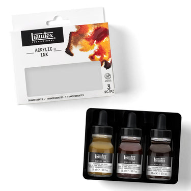 LQX ACRYLIC INK SET 3X30ML TRANSPARENTS [OPEN] 887452002970