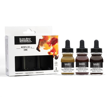 LQX ACRYLIC INK SET 3X30ML TRANSPARENTS 887452002970