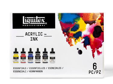 LQX ACRYLIC INK SET 6X30ML ESSENTIALS [FRONT] 887452997481