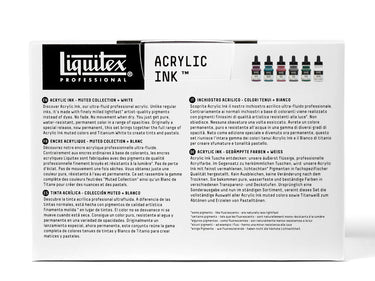 LQX ACRYLIC INK SET 6X30ML MUTED COLL + WHITE [BACK] 887452032083