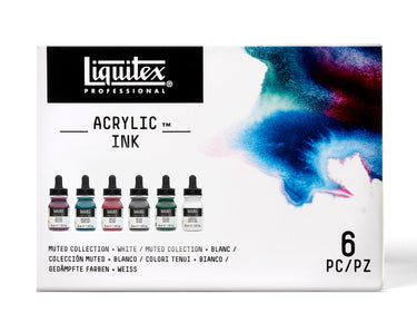 LQX ACRYLIC INK SET 6X30ML MUTED COLL + WHITE [FRONT] 887452032083