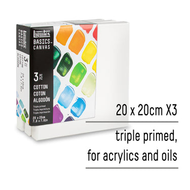 Basics Cotton Canvas 20x20cm - 3 Pack